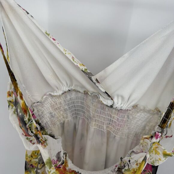 She’s Cool White Multicolor Floral Long Y2k Sundress Dress Size Small Boho - Picture 7 of 8